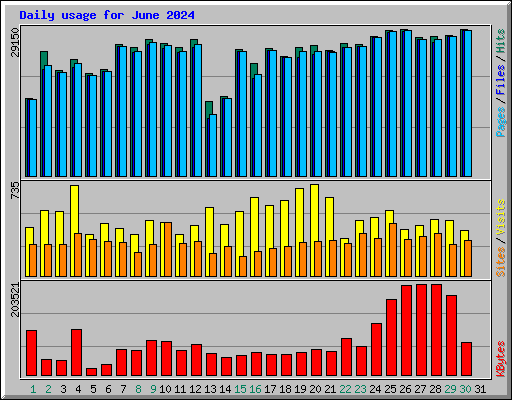 Daily usage for June 2024