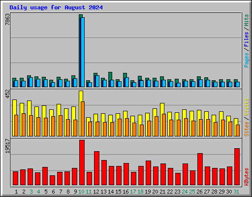 Daily usage for August 2024