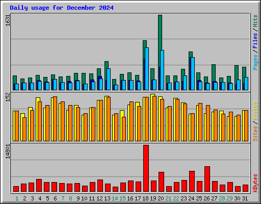 Daily usage for December 2024