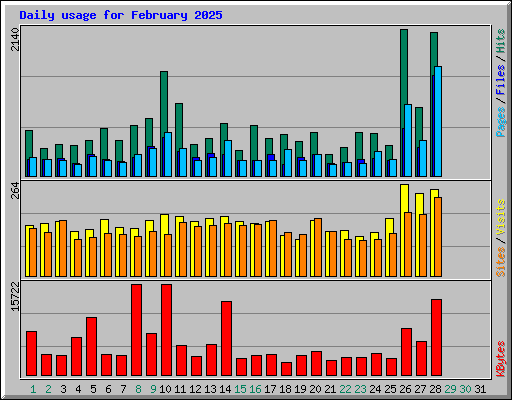 Daily usage for February 2025