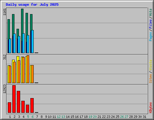 Daily usage for July 2025