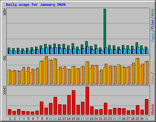 Daily usage for January 2026