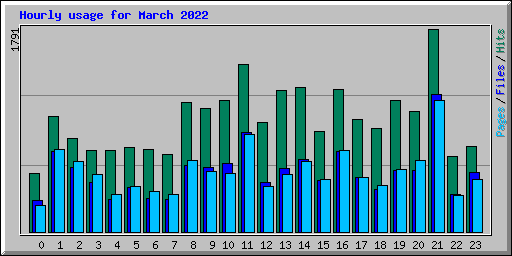 Hourly usage for March 2022