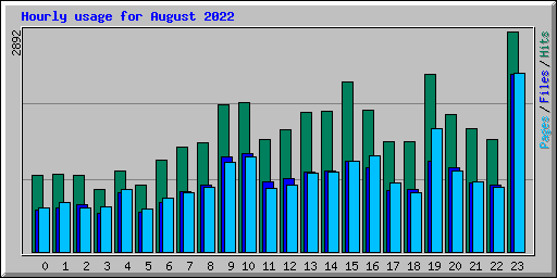 Hourly usage for August 2022