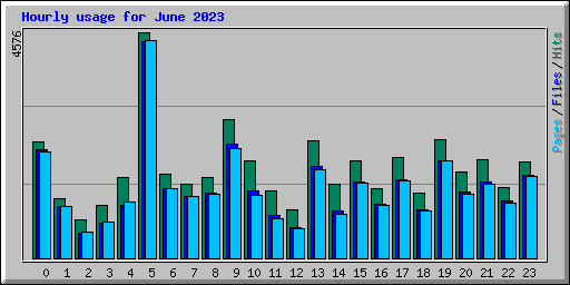 Hourly usage for June 2023