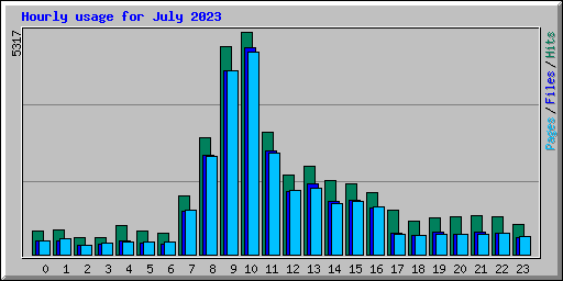Hourly usage for July 2023