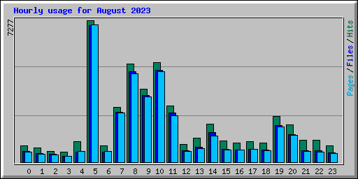 Hourly usage for August 2023
