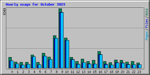 Hourly usage for October 2023