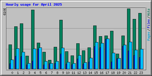Hourly usage for April 2025